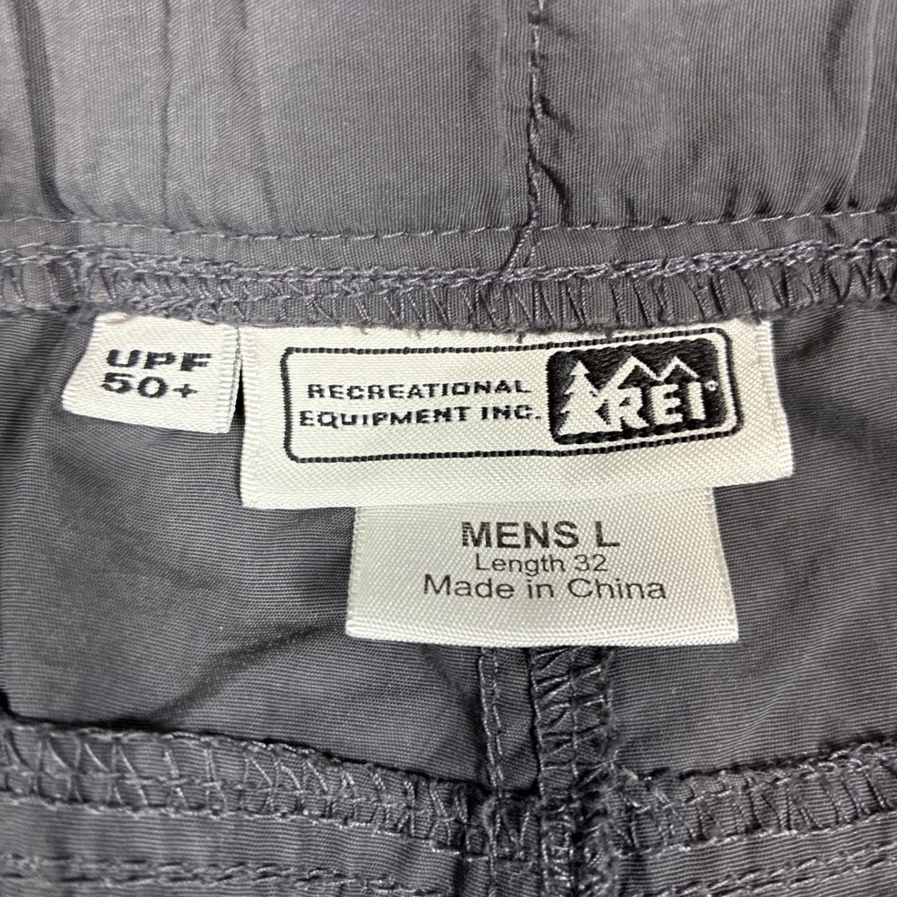 REI Convertible Hiking Pants Men's Large 32"L Gray Compact Lightweight UPF 50 - Picture 6 of 16